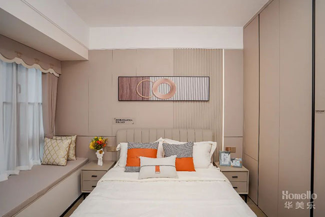 108㎡三居，設計橫廳實木一體柜，體驗簡約實用的奶油風生活